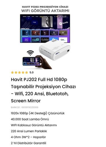 havit h2016d: Новый Портативный Проектор Самовывоз