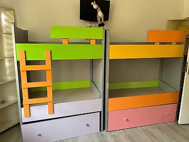 mebel ustu: Oğlan və qız üçün, İşlənmiş, Çarpayı, Matrassız, Siyirməli, MDF — 1