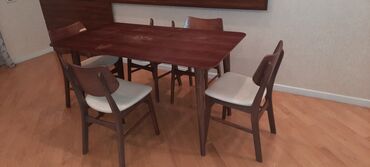 Masa və oturacaq dəstləri: Mətbəx üçün, İşlənmiş, Açılmayan, Dördbucaq masa, 6 stul — 2