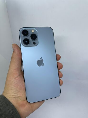 Apple iPhone: IPhone 13 Pro Max, Б/у, 256 ГБ, Blue Titanium, Защитное стекло, Чехол, Коробка, 75 %