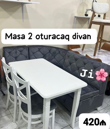 Mebel: 🇹🇷Turkiye istehsali. Metbex masa desti Masa 2 oturacaq divan Masa
