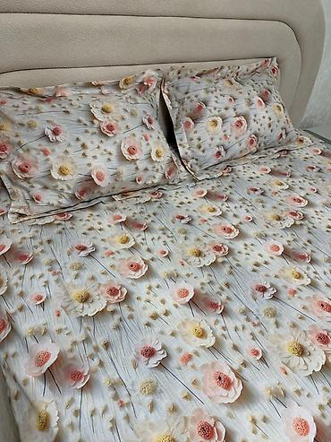 Постельное белье: İkiliy yataq dəsti – çiçək naxışlı Dəst tərkibi: - Prostə: 240 x 260 — 10