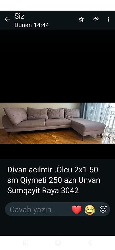kreditle kunc divanlar: Künc divan - Model: L‑şəkilli künc divan, yastıqlar dəstdə - Ölçü: 2 — 1