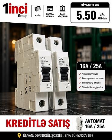 AVTOMAT AÇARLAR – 16A / 25A Xüsusiyyətlər: - Gərginlik: 230/400V -