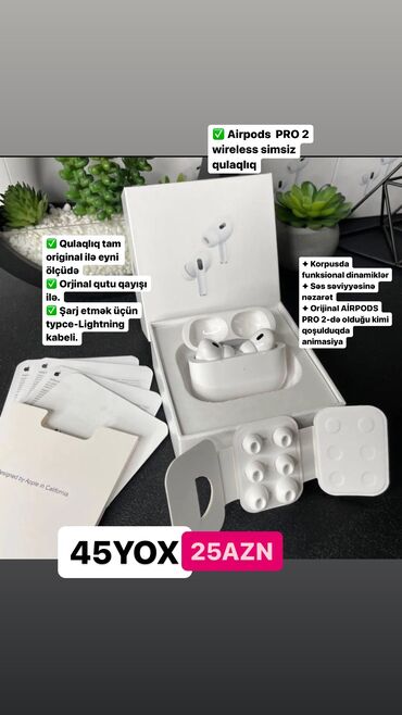 borofone true wireless headphones be28 plus: Qulaqlıqlar Air Pods PRO 2 (45yox 25AZN😲) (Endirim mehsul bitene