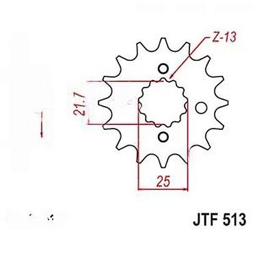 traktor 533 cena: Prednji zupčanik JTF 513 – 13 zuba (Z-13), za lanac 530 - Tip — 3