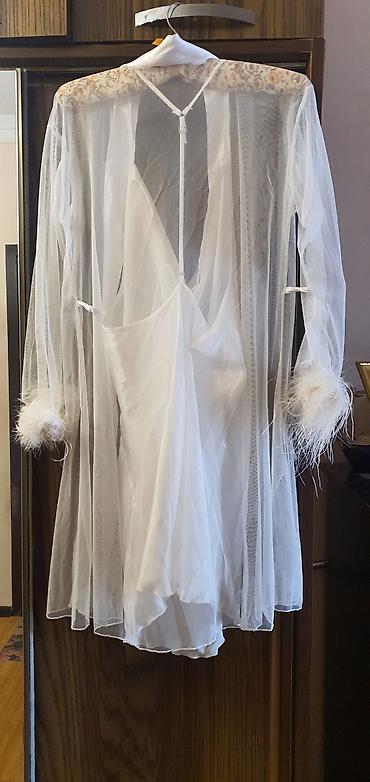 Нижнее белье: ViP Madame Lingerie brendindən qadın gecə dəsti - Rəng: ağ (ivori — 2