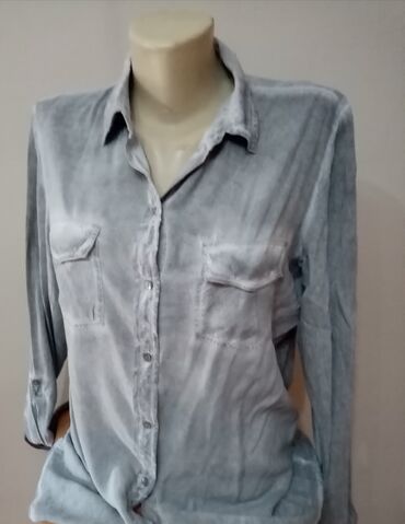 Košulje, bluze i tunike: Esprit, L (EU 40), Viskoza, Jednobojni, bоја - Svetloplava