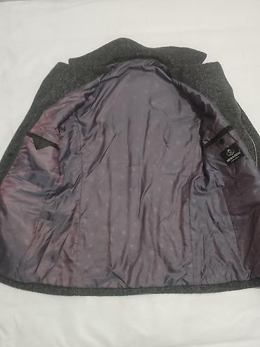adidas japan jacket: Пальто тёмно‑серый меланж от бренда BIERAODUO - Фасон: прямое — 3