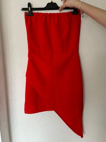 elegantne duge haljine: XS (EU 34), bоја - Crvena, Koktel, klub, Top (bez rukava)