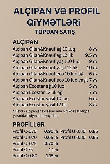gilan parça: Alçıpan və profil məhsulları – topdan satış. Alçıpan: - Gilan & — 1