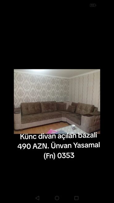 Ev üçün digər mallar: Divan tecili satilir 490 azn (yalnız vap çatda yazin elanin şəklin