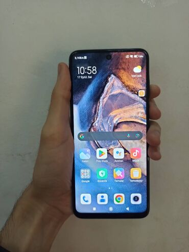 telefon alanlar: Xiaomi Redmi Note 9 Pro, 128 GB, rəng - Göy, 
 Barmaq izi, İki sim kartlı