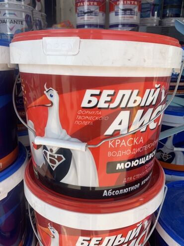 белая краска: | Водоэмульсионная краска, цвет - Белый
