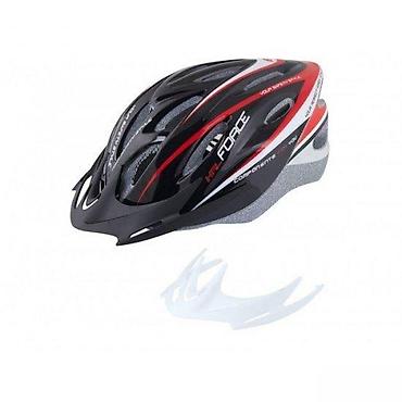 grip za ruke: KACIGA FORCE HAL, CRNO-CRVENO-BELA, L/XL | 1 9 rupa, sadrži beli i — 2