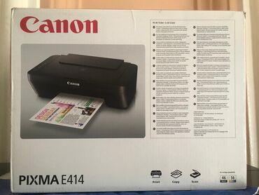 qara çanta: Yeni. Canon e414 printer. Həm rəngli, həm ağ qara. Printer, scanner