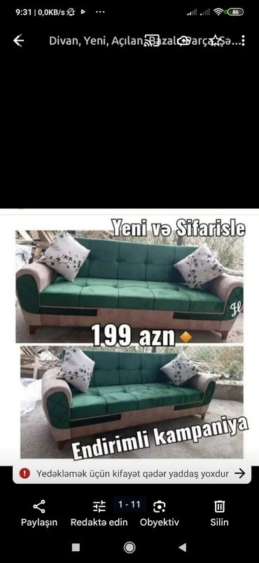 Sifarişlə divanlar: Divan, Mətbəx üçün, Qonaq otağı üçün, Parça, Bazalı, Açılan, Kitab — 10