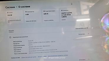 Masaüstü kompüterlər və iş stansiyaları: İ5 7 ci nəsil Ddr4 ram 8 Gb butov (əlavə boş slot) Ssd 240 Gb — 5