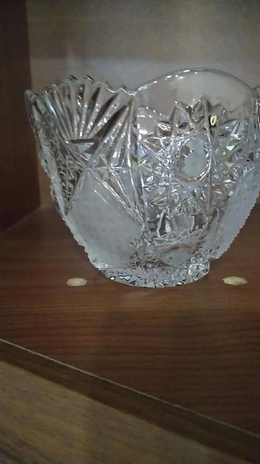 Kəsilmiş naxışlı kristal şirniyyat/qənnadı qabı - Material: şəffaf