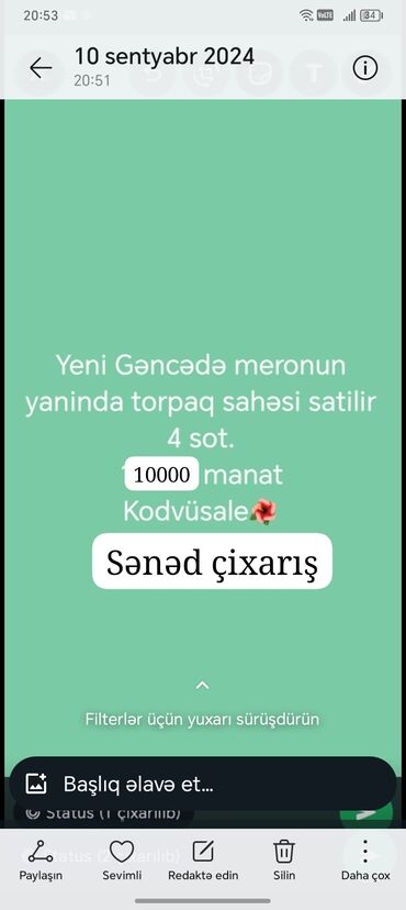 sot torpaq: 4 sot, Maklerlər narahat etməsin