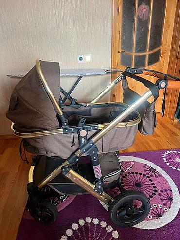 Araba-beşiklər: Uşaq arabası – LiYun Baby markası, qəhvəyi rəng Xüsusiyyətlər: - — 1