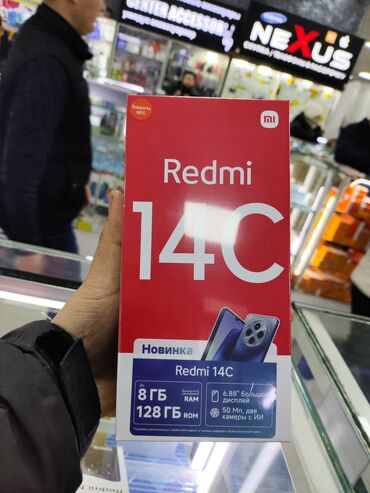 телефон redmi 6: Redmi, Redmi 14C, Новый, 128 ГБ, цвет - Черный, 2 SIM