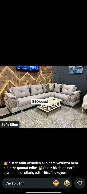 Sofia Künc Divan Dəsti - Forma: sağ/sol künc yerləşdirməyə uyğun lalafo.az -da Sofia Künc Divan Dəsti - Forma: sağ/sol künc yerləşdirməyə uyğun