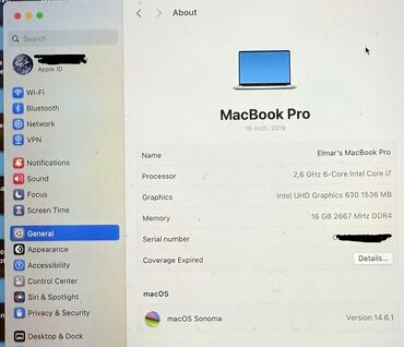 macbook çanta: İşlənmiş Apple MacBook, 16 ", Intel Core i7, 512 GB, Ünvandan götürmə