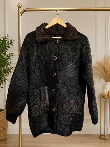 Qadın kardiqanı – uzun, düyməli model - Material: yumşaq, tüklü