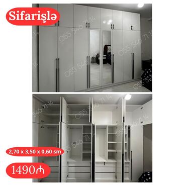 qapı: Yeni, 5 qapı Düz dolab, Qarderob, paltar dolabı