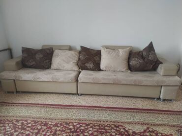 двухярустный диван: Диван-керебет, түсү - Саргыч боз, Колдонулган