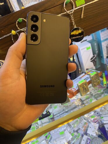 Samsung: Samsung Galaxy S22, 128 GB, rəng - Qara, Zəmanət, Barmaq izi, İki sim kartlı