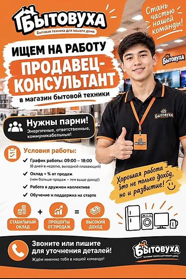 ищу работу реализатором: Требуется Продавец-консультант в Магазин электроники, График: Шестидневка, Обучение, Полный рабочий день — 1