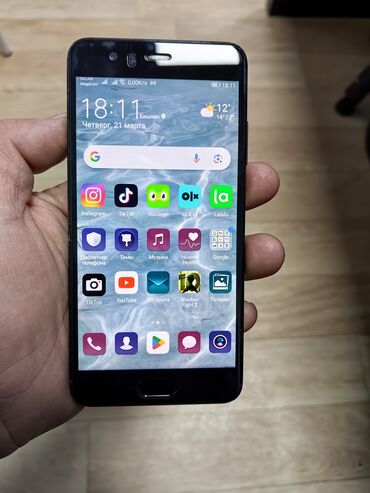 Мобильные телефоны и аксессуары: Huawei P10 Plus, Б/у, 64 ГБ, цвет - Черный, 2 SIM