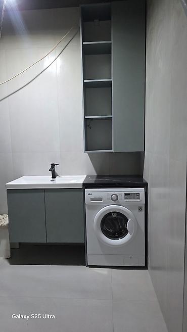 silver kitchen: Комплект мебели для ванной комнаты с местом под стиральную машину на — 6