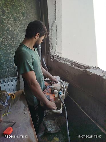 Beton işləri: Səssiz tozsuz səliqəli kəsim. Beton katlavan monolit kubik — 10