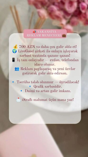 restoranda is elanlari 2024: SMM menecer tələb olunur, İstənilən yaş, Təcrübəsiz