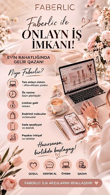 Домашний персонал и уборка: Faberlic ilə onlayn iş imkanı – evdən rahat şəkildə gəlir qazanmaq — 1