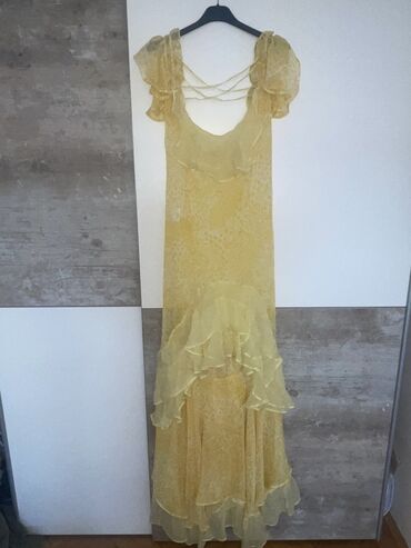 haljine od svile: Dolce & Gabbana S (EU 36), bоја - Žuta, Večernji, maturski, Top (bez rukava)
