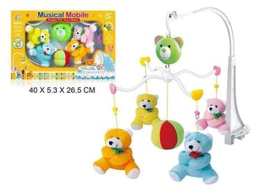 velike igracke za decake: 🧸Vrteška za krevetac sa muzikom i plišanim medama🧸 🧸 Cena 2499 dinara