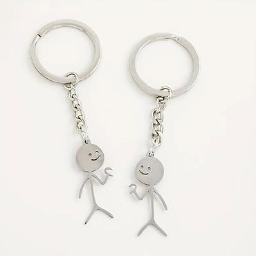 Bijuteriya: Cütlük üçün metal açarlıq dəsti - Dizayn: Minimalist “stickman” — 2