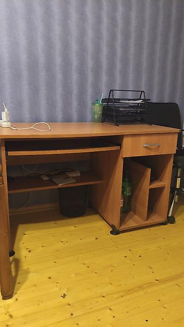 mdf laminat: Düz masa, Polkalı, Siyirməli, MDF — 1