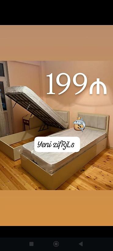 tək çarpayi: Qaldırılan baza ilə tək nəfərlik çarpayı - Ölçü: tək nəfərlik - — 1