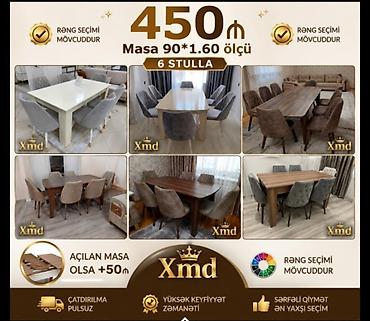 saloglu mebel instagram: Yemək otağı üçün masa və 6 stul dəsti - Masa ölçüsü: 90×160 sm - 6 — 1