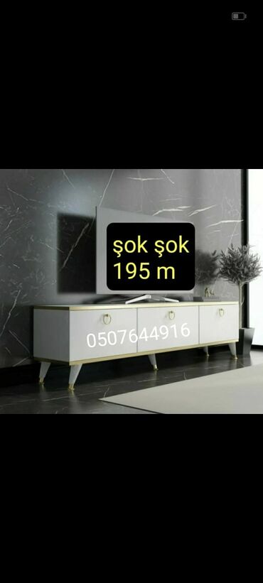 tv stand: Новый, Прямой ТВ стенд, Без полок, Ламинат, Азербайджан