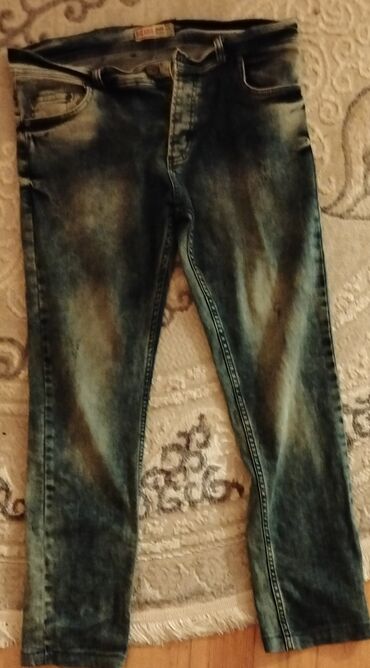 cins pencekler instagram: Cins şalvar - Rəng: mavi denim, yuyulma effekti ilə (fade/washed