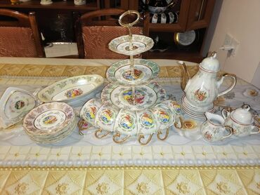çay servisi: Çay dəsti, rəng - Ağ, Kobalt, Madonna, 6 nəfərlik, Çexiya