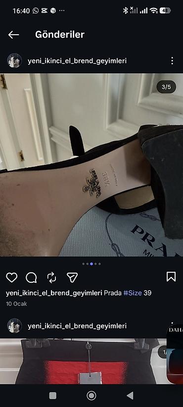 Basanoşka və səndəllər: Prada qadın sandaleti - Rəng: qara - Material: zərif süet üst hissə — 2