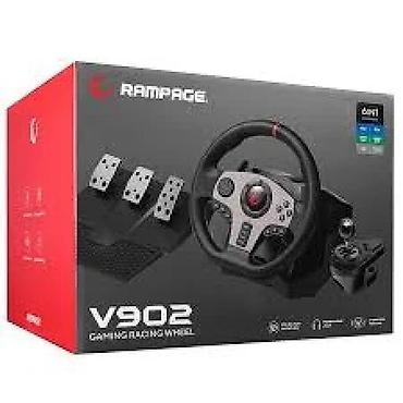 PC Gejmerski volan sa pedalama Rampage V902, USB, 3.5mm, crni NOVO U