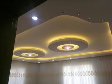 Malyar işləri: Hər növ Alcipan işləri görülür. Düz sadə tavan. Ara kəsmə divar — 18